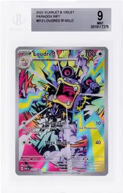 2023 Pokemon Paradox Rift Loudred Illustration Rare Holo BGS 9 MINT IR 212/182 - Image 1