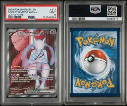 2025 POKEMON DRI EN-DESTINED RIVALS ULTRA RARE TEAM ROCKET'S MEWTWO EX PSA 9 - Image 2