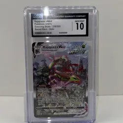2021 POKEMON EVOLVING SKIES #218/203 RAYQUAZA VMAX CGC 10 GEM MINT - Image 1
