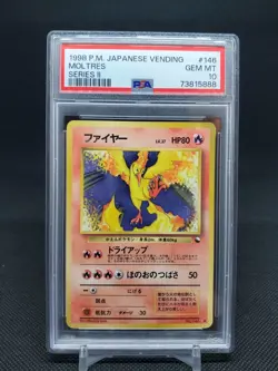 1998 Moltres #146 Japanese Vending Series 2 PSA 10 GEM MT Pokemon TCG - Image 1