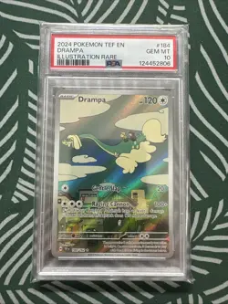 PSA 10 GEM MINT Drampa 184/162 Temporal Forces 2024 Pokemon Slab - Image 1