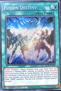 Fusion Destiny (BLCR-EN088) - 1st Edition Secret Rare HOLO YuGiOh TCG Card - Image 1