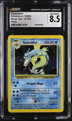 CGC 8.5 Gyarados 1999 Base Set 6/102 Holo Pokemon Card - Image 1