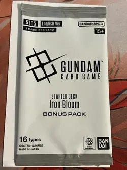 Gundam Card Game Iron Bloom Starter Deck ST05 Exclusive Bonus Pack Sealed New - Image 1