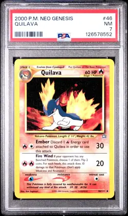 PSA 7 NM Quilava Neo Genesis Pokemon Card 46/111 - Image 1