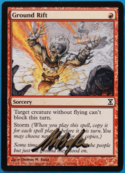 Ground Rift Time Spiral NM Red Common SIGNED MAGIC CARD (ID# 504986) ABUGames - Image 1