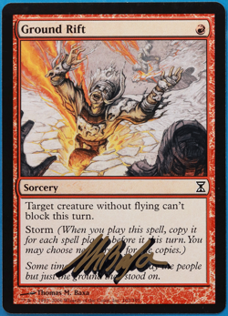 Ground Rift Time Spiral NM Red Common SIGNED MAGIC CARD (ID# 504985) ABUGames - Image 1