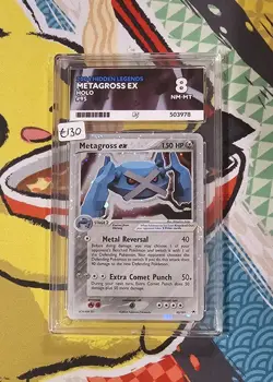 ACE 8 Metagross EX Hidden Legends Holo Card 95/101 Graded Pokemon Card Slab - Image 1