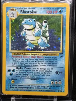 Pokemon TCG Blastoise 2nd Edition Base Set Holo Rare Card NM - Image 1