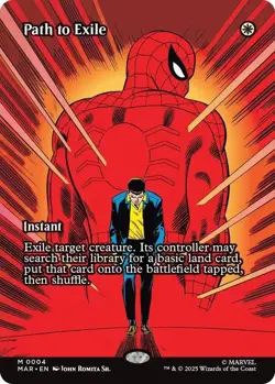 4 MAR - Path to Exile *FOIL* (Borderless) MTG Marvel Eternal-Legal SPIDER-MAN - Image 1