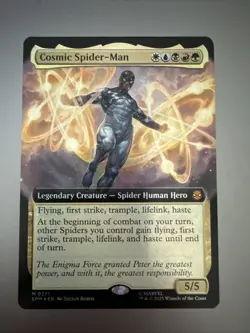 Cosmic Spider-man MTG extended art Foil Nm/M Magic The Gathering Rare Card - Image 1
