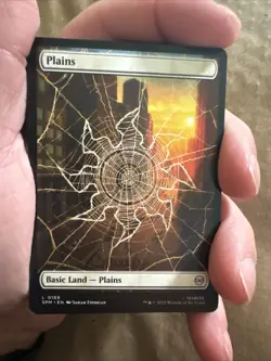 Magic The Gathering MTG Spider-man Basic Land Plains - Image 1
