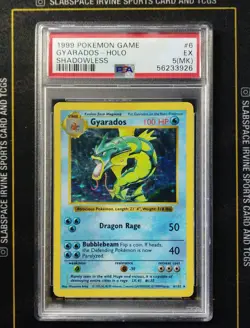 1999 POKEMON GAME #6 GYARADOS-HOLO SHADOWLESS PSA 5 (MK) - Image 1