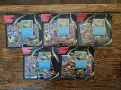 Pokemon TCG Mega Evolution 3 Pack Blisters Lot Of 5 Sealed Psyduck - Image 1