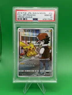 PSA 10 Pikachu 054/049 CHR SM11B SUN & MOON Dream League Japanese 2019 Pokemon - Image 1
