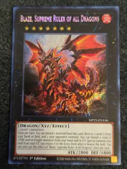Yugioh Blaze, Supreme Ruler of all Dragons MP25-EN146 Prismatic Secret Rare NM - Image 1