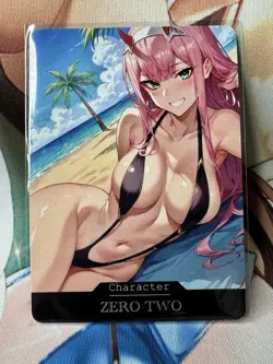 Zero Two My Darling In The Franxx hentai Anime Doujin Waifu Custom Art Card - Image 1