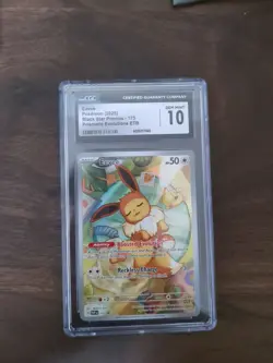 CGC 10 Eevee 173 Prismatic Evolutions Black Star Promo Pokemon Card - Image 1