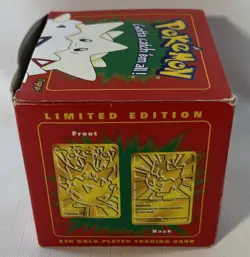 POKEMON TOGEPI 23K GOLD PLATED CARD BURGER KING 1999 WITH POKEBALL + RED BOX - Image 2