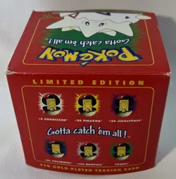 POKEMON TOGEPI 23K GOLD PLATED CARD BURGER KING 1999 WITH POKEBALL + RED BOX - Image 3