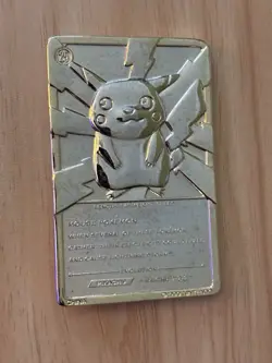 1999 Pokemon 23K Gold Plated Trading Card Pikachu Vintage in Case - Image 2