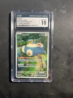 Snorlax 51 2023 BLACK STARS Promo Card 151 ELITE TRAINER BOX CGC 10 GEM MINT - Image 1