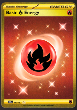 Basic Fire Energy 230/197 Obsidian Flames Hyper Rare Holo 2023 Pokemon Card NM - Image 1
