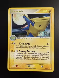 Pokemon Card - Manectric EX Crystal Guardians 8/100 Reverse Holo Rare Stamped - Image 1