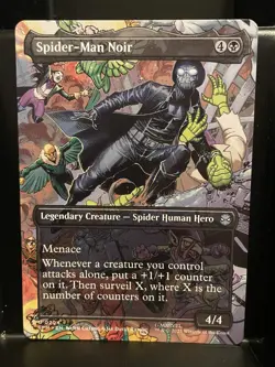 Spider-man Noir BORDERLESS SCENE #204 NM/M MTG Spiderman Magic Card - Image 1
