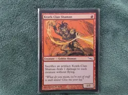 MTG Mirrodin Krark-Clan Shaman Card 98/306 Regular Common. Near Mint. Multiples. - Image 1