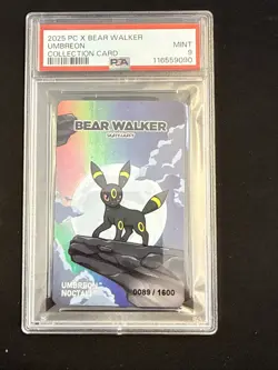 PSA 9 2025 POKEMON CENTER X BEAR WALKER COLLECTION CARDS UMBREON 89 - Image 1
