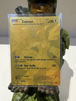 Pokemon Zekrom Gold Secret Rare Full Art Card 115/113 Legendary Treasures Series - Image 1