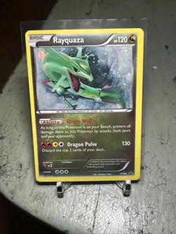 Rayquaza HOLO RARE Legendary Pokemon XY64 Dragon Black Star Promo Card - LP - Image 1