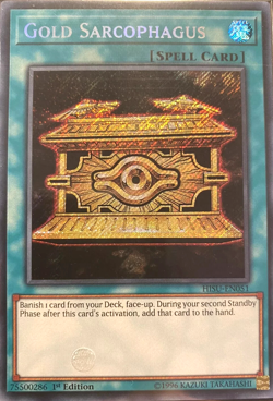 GOLD SARCOPHAGUS - HISU-EN051 - YuGiOh! TCG Card - SECRET RARE 1st Edition HOLO - Image 1