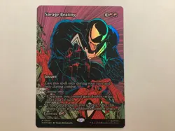 MTG Marvel Universe Eternal-Legal SAVAGE BEATING Borderless Foil NM (0034BIN) - Image 1