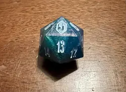 MTG Final Fantasy: GIFT Bundle Crystal Blue Oversized D20 Die Spin Down Counter - Image 1