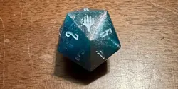 MTG Final Fantasy: GIFT Bundle Crystal Blue Oversized D20 Die Spin Down Counter - Image 2