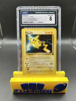 1999 Pokemon Mewtwo Strikes Back Pikachu #4 Black Star Promo CGC 8 - Image 1