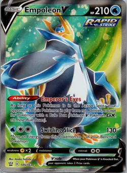 Empoleon v (Full Art) #145/163 POKEMON SWSH05: Battle Styles Holo (NM+) (2021) - Image 1