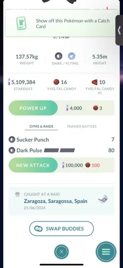 Pokemon Go Legendary Yveltal ( Normal ) - Image 2