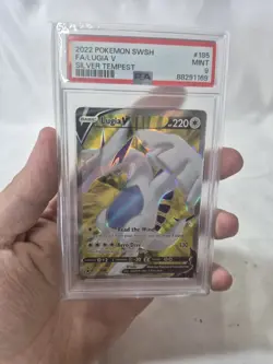 POKEMON 2022 SWSH Silver Tempest Full Art LUGIA V #185 PSA 9 Mint RARE - Image 1