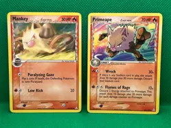 Pokemon Tcg Mankey 70/110 & Primeape 50/110 EX Holon Phantoms Non Holo - Image 1