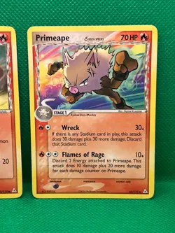 Pokemon Tcg Mankey 70/110 & Primeape 50/110 EX Holon Phantoms Non Holo - Image 3