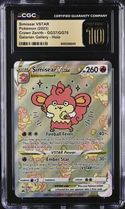 CGC 10 PRISTINE Simisear VSTAR Crown Zenith Galarian Gallery Holo GG37/GG70 - Image 1