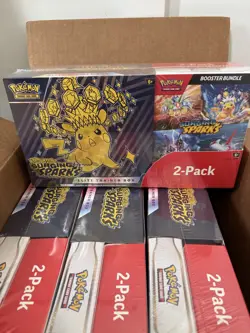 Pokemon Surging Sparks Elite Trainer Box + Booster Bundle, LOT of 4 - Image 1