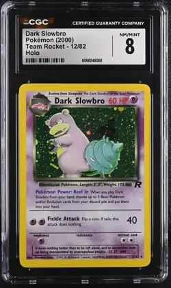 CGC 8 Dark Slowbro 2000 Team Rocket 12/82 Holo Pokemon Card - Image 1