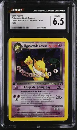 CGC 6.5 Dark Hypno Team Rocket 1st Edition FRENCH 9/82 Holo Pokemon Card - Image 1