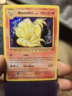 Ninetales Pokemon Card Holographic Fire Blast Lure Vulpix Evolution - Image 1