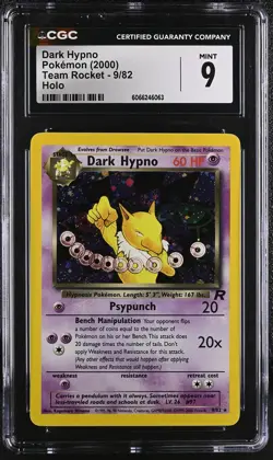 CGC 9 MINT Dark Hypno 2000 Team Rocket 9/82 Holo SWIRL Pokemon Card - Image 1
