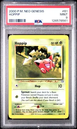 PSA 9 MINT Hoppip Neo Genesis Pokemon Card 61/111 - Image 1